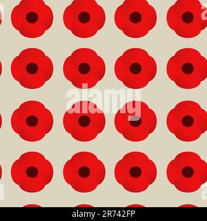 Fond de motif sans couture Poppy pour la bannière et votre texte. Illustration vectorielle pour le jour du souvenir, le jour d'Anzac Illustration de Vecteur