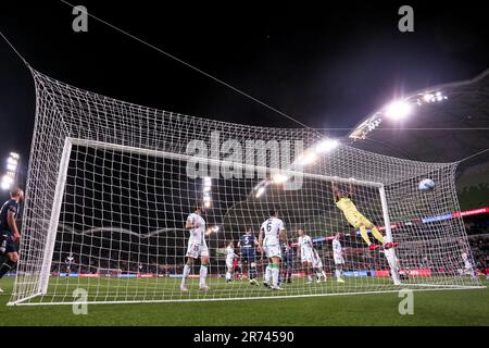 MELBOURNE, AUSTRALIE - 21 MAI : lors du match de demi-finale De football A-League entre Melbourne Victory et Western United à l'AAMI Park on 21 mai 2022 à Melbourne, en Australie. Banque D'Images