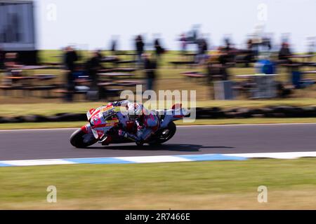 ENEA Bastianini d'Italie sur le Gresini Racing Ducati» pendant la pratique libre 3 au MotoGP australien 2022 sur le circuit de l'île Phillip à 15 octobre 2022 sur l'île Phillip, en Australie. Banque D'Images