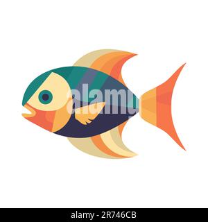 Panneau poisson. Icône de couleur de poisson sur fond blanc. Icône poisson abstrait. Illustration vectorielle Illustration de Vecteur