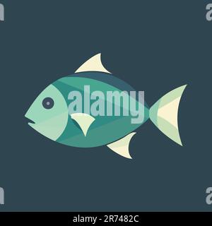 Panneau poisson. Icône en forme de poisson coloré. Icône poisson abstrait. Illustration vectorielle Illustration de Vecteur