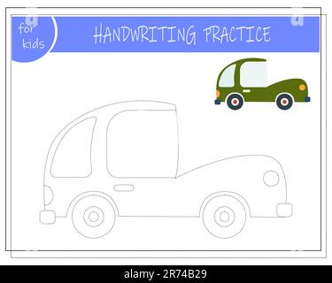 Connectez les points, jeu éducatif pour les enfants, voiture de dessin animé Illustration de Vecteur