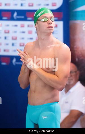 Rennes, France. 12th juin 2023. Léon Marchand participe aux Championnats nationaux de natation français 2023 à Rennes, France sur 12 juin 2023. Photo d'Aurore Marechal/ABACAPRESS.COM crédit: Abaca Press/Alay Live News Banque D'Images