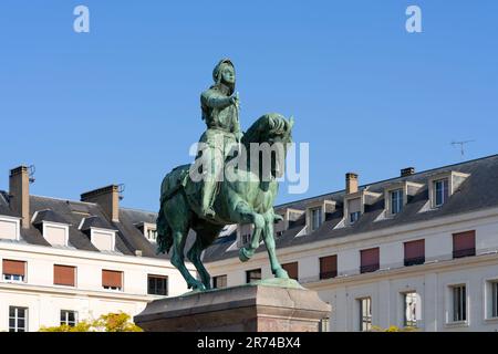 Monument de Jeanne d'Arc (Jeanne d'Arc) sur la place du Martroi à Orléans, France Banque D'Images