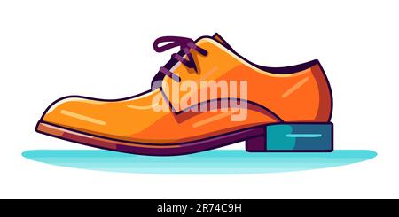 Jolies chaussures classiques pour hommes. Chaussures pour hommes isolées sur fond blanc. Chaussures de dessin animé. Illustration vectorielle Illustration de Vecteur