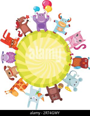 illustration vectorielle d'animaux mignons Illustration de Vecteur