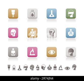 Services médicaux, hospitaliers et de soins de santé - icônes vector icon set Illustration de Vecteur