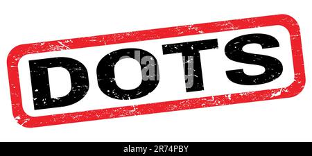 POINTS texte écrit sur le signe rouge-noir du timbre rectangle. Banque D'Images