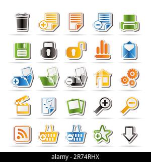 Simple et réaliste 25 icônes Internet détaillés - Vector Icon Set Illustration de Vecteur