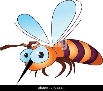 Illustration de l'abeille cartoon isolé sur fond blanc Illustration de Vecteur