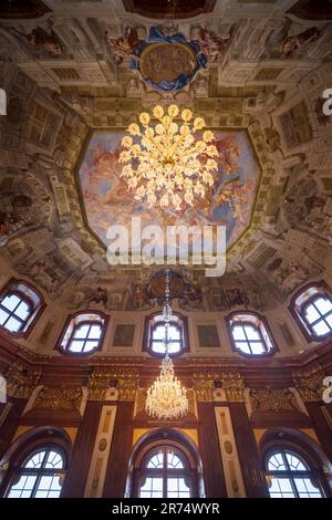 Le plafond de l'une des galeries du Belvédère supérieur, Vienne, Autriche Banque D'Images