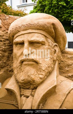 Sculpture sur sable, portrait, Karl Wilhelm Ferdinand de Brunswick-Wolfenbüttel Banque D'Images