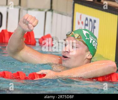 Rennes, France. 11th juin 2023. Leon Marchand des DAUPHINS TOULOUSE OEC 200 M NL pendant les Championnats de natation de l'élite française sur 11 juin 2023 à Rennes, France. Photo de Laurent Lairys/ABACAPRESS.COM crédit: Abaca Press/Alay Live News Banque D'Images