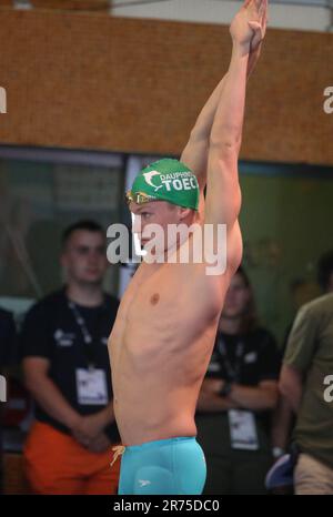 Rennes, France. 11th juin 2023. Leon Marchand des DAUPHINS TOULOUSE OEC 200 M NL pendant les Championnats de natation de l'élite française sur 11 juin 2023 à Rennes, France. Photo de Laurent Lairys/ABACAPRESS.COM crédit: Abaca Press/Alay Live News Banque D'Images