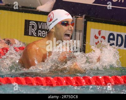 Rennes, France. 11th juin 2023. Mewen Tomac d'AMIENS MÉTROPOLE NATATION final 100 M dos lors des Championnats de natation d'élite français sur 11 juin 2023 à Rennes, France. Photo de Laurent Lairys/ABACAPRESS.COM crédit: Abaca Press/Alay Live News Banque D'Images