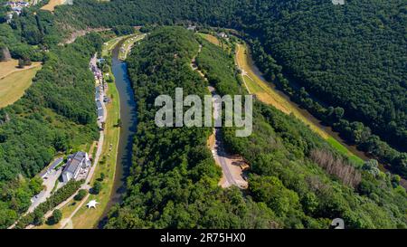 Vallée de la Sure, Ardennes, canton de Diekirch, Grand-Duché de Luxembourg Bourscheid Benelux, Benelux pays Diekirch Luxembourg Banque D'Images