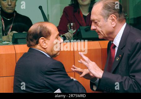 Bruxelles, Italie. 30th juin 2023. Belgique, Bruxelles - 13 décembre,/ 2003 Silvio Berlusconi au Conseil européen usage éditorial seulement crédit: Agence photo indépendante/Alamy Live News Banque D'Images