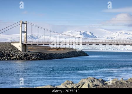 Le pont du périphérique au glacier du lac Jökusarlon en Islande Banque D'Images