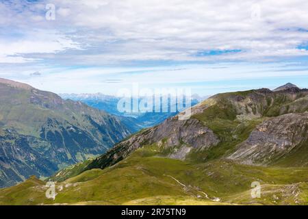 Vue depuis Edelweißspitze en direction du nord, Bruck, Zeller See, Zell am See Banque D'Images