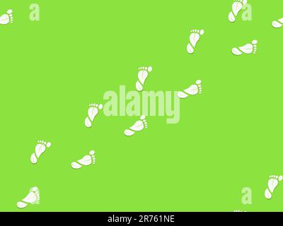 imprimé pied sous forme de motif feuilles sans couture sur fond vert Illustration de Vecteur
