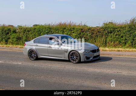BMW 2018 M3 cs S-A M TwinPower Turbo DCT Auto Start/Stop Grey car Saloon Pétrol 2979 cc Banque D'Images
