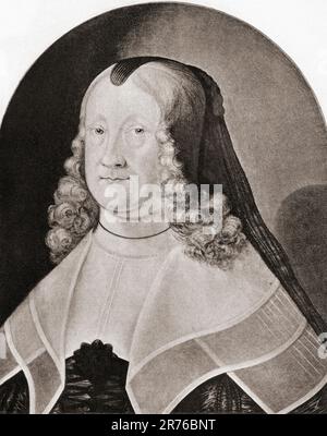 Amalie Elisabeth de Hanau-Münzenberg, 1602 - 1651. Consort de Landgravine et Regent de Hesse-Kassel par son mariage au futur William V, Landgrave de Hesse-Kassel en 1619. De Mezzotints, publié en 1904. Banque D'Images