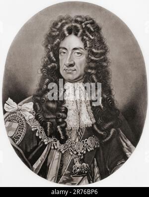 Charles II, 1630 – 1685. Roi d'Écosse, 1649-1651, et roi d'Angleterre, Écosse et Irlande, 1660-1685. De Mezzotints, publié en 1904. Banque D'Images