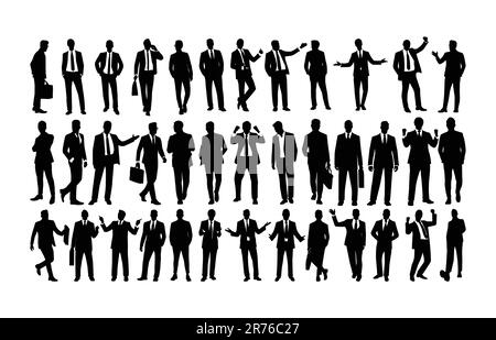 Vecteur de l'ensemble de silhouette homme d'affaires Illustration de Vecteur