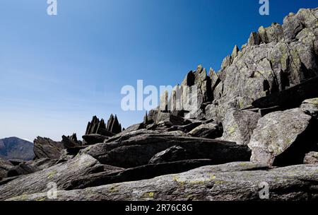 Castell y Gwynt le château du vent sur la chaîne de Glyderau à Eryri Snowdonia, au nord du pays de Galles, au Royaume-Uni Banque D'Images