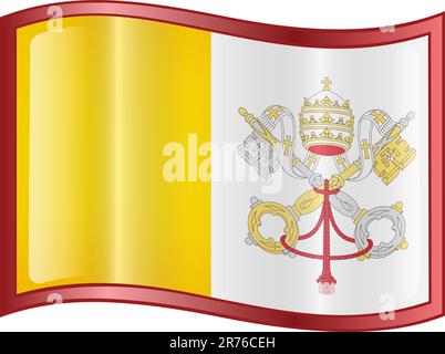 Icône du drapeau du Vatican, isolée sur fond blanc. Illustration de Vecteur