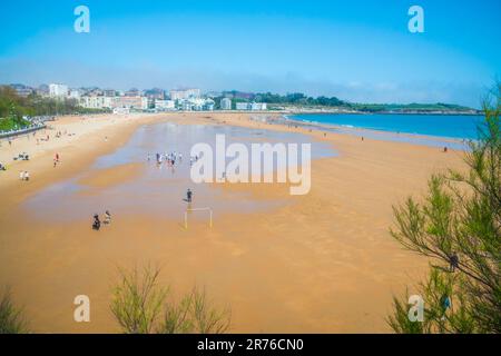 La plage El Sardinero. Santander, Espagne. Banque D'Images