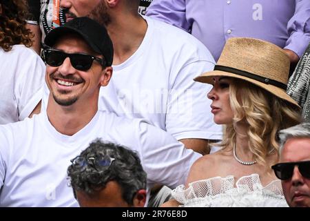 Paris, France. 11th juin 2023. Zlatan IBRAHIMOVIC avec sa femme Helena SEGER au cours de la quinzième journée de Roland-Garros 2023, tournoi de tennis Grand Slam, sur 11 juin 2023 au stade Roland-Garros à Paris, France - photo Matthieu Mirville/DPPI crédit: DPPI Media/Alay Live News Banque D'Images