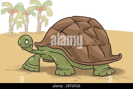 Cartoon vector illustration of funny grande tortue Illustration de Vecteur