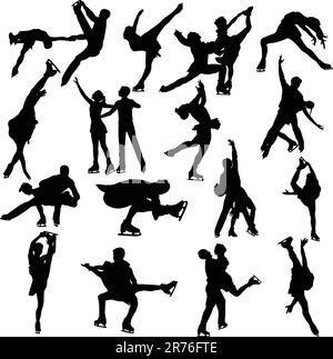 figure patinage silhouette vecteur Illustration de Vecteur