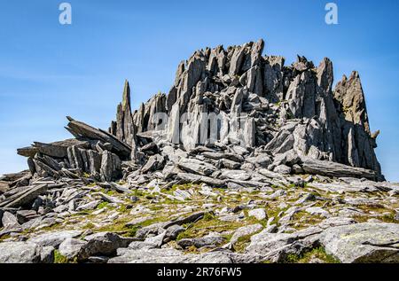 Castell y Gwynt le château du vent sur la chaîne de Glyderau à Eryri Snowdonia, au nord du pays de Galles, au Royaume-Uni Banque D'Images