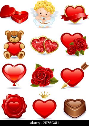 Illustration vectorielle - ensemble d'icônes de la Saint-Valentin Illustration de Vecteur