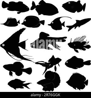 vecteur silhouettes de poisson Illustration de Vecteur