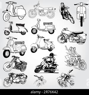 ensemble moto - vecteur Illustration de Vecteur