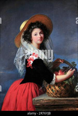 Portrait de Marie-Gabrielle de Gramont, Comtesse de Caderousse par Élisabeth Vigée le Brun (1755-1842), huile sur panneau de bois, 1784 Banque D'Images