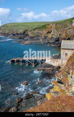 L'ancienne station de sauvetage de Lizard point à Cornwall, Angleterre, Royaume-Uni Banque D'Images