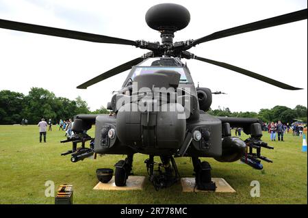 Hélicoptère Apache exposé au Cosford Air Show, 2015. Banque D'Images