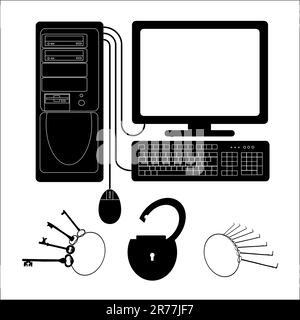 Sécurité informatique Illustration de Vecteur