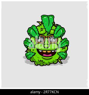 Crachoir en herbe avec verre et recouvert de feuilles de cannabis. Vecteur et illustration. Illustration de Vecteur