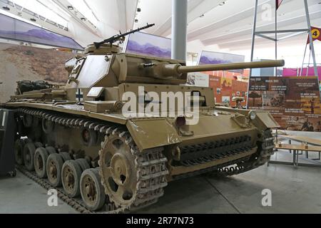 WW2 German Panzer III, The Tank Museum, Bovington Camp, Dorchester, Dorset, Angleterre, Grande-Bretagne, Royaume-Uni, Royaume-Uni, Europe Banque D'Images