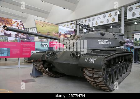 Après-guerre US M48 Patton, The Tank Museum, Bovington Camp, Dorchester, Dorset, Angleterre, Grande-Bretagne, Royaume-Uni, Royaume-Uni, Europe Banque D'Images