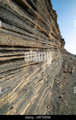 Un portrait en gros plan des formations rocheuses géologiques trouvées autour de l'île de Lanzarote. Banque D'Images
