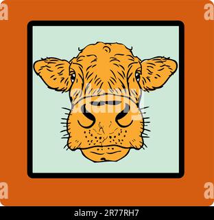 Carte de vache, affiche en papier Illustration de Vecteur