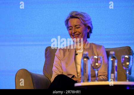 Buenos Aires, Argentine. 13th juin 2023. Ursula von der Leyen, présidente de la Commission européenne, assiste au Forum des entreprises UE-Argentine. L'accent a été mis sur des sujets relatifs aux énergies renouvelables. Credit: Fernando Gens/dpa/Alay Live News Banque D'Images