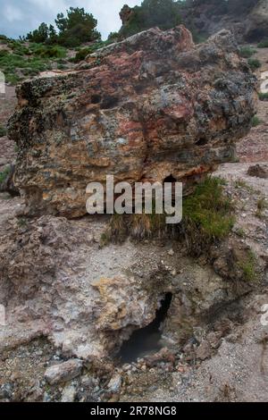 Le site géologique de Hot Creek abrite des sources chaudes ébouillantes près de la ville de Mammoth Lakes, dans le comté de Mono, en Californie. Banque D'Images