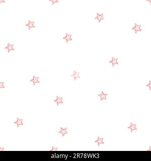 aquarelle motif sans couture étoiles de mer de couleur rose. joli motif minimaliste Banque D'Images